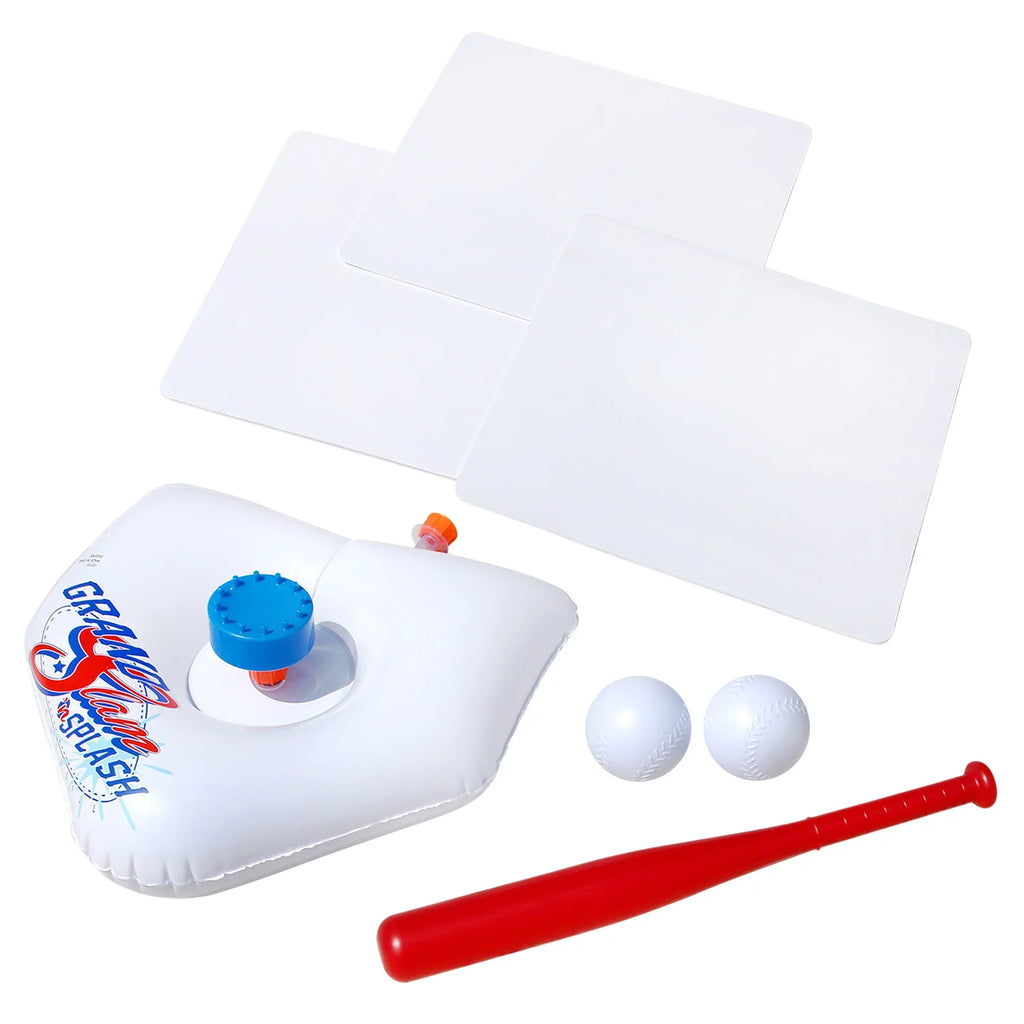 Ages Kids Plate & & 2 Batting & , + Plastic - + Balls Bases, Practice, Bat Game liquid Backyard Splash 3 Sports Includes Banzai Tee Baseball Home Sprinkler Slam Plastic -