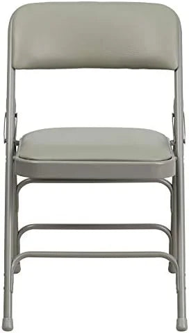 Vinyl Gray HERCULES Hinged 4 Double Triple Braced Chair Pack Curved Series & Folding Metal