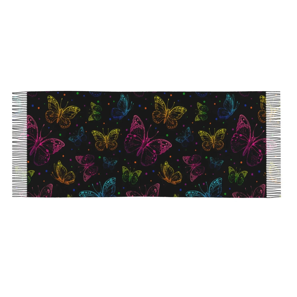 For Large Scarf Wrap Gifts- Print Soft Elegant Warm Women Scarves Art Winter Butterfly Cashmere Shawl Feel Bingfone