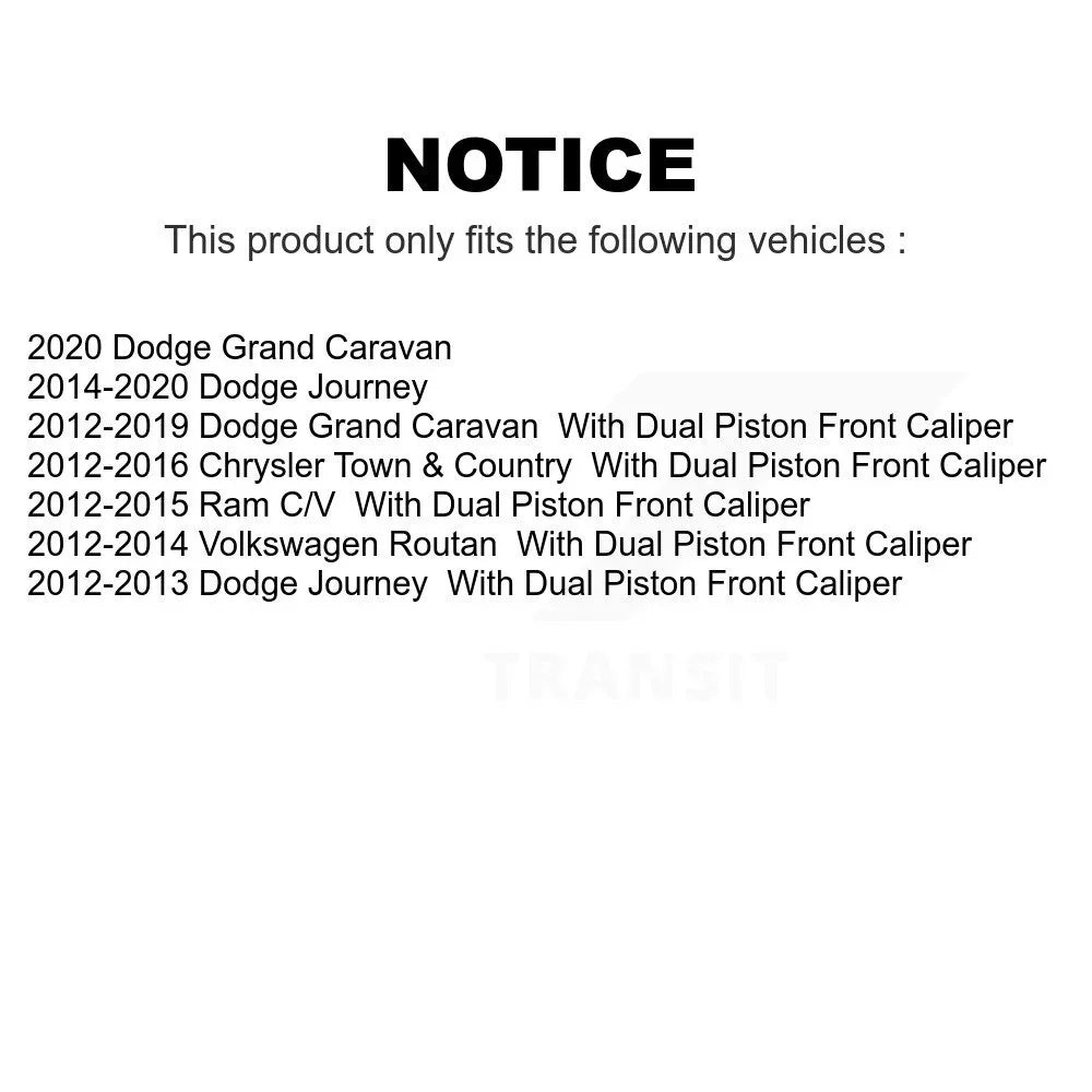 Dodge K8-100712 Chrysler Disc Caravan For Journey Town & C/V Pair Routan Grand Rear Rotors Brake Country Volkswagen Ram
