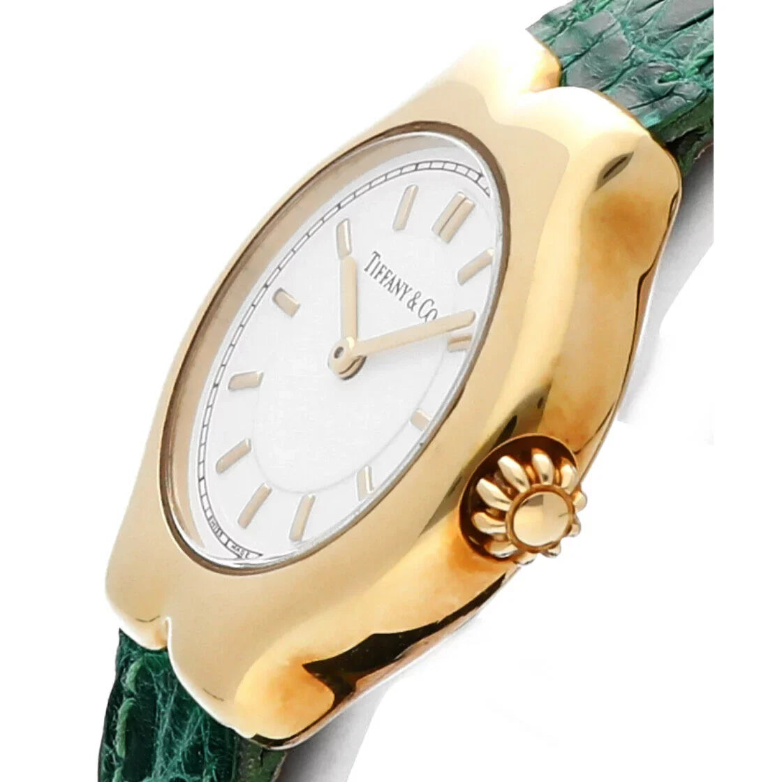 White Watch Leather Case Dial Tiffany&amp;Co Gold Yellow Ladies Tesoro L0130 18k