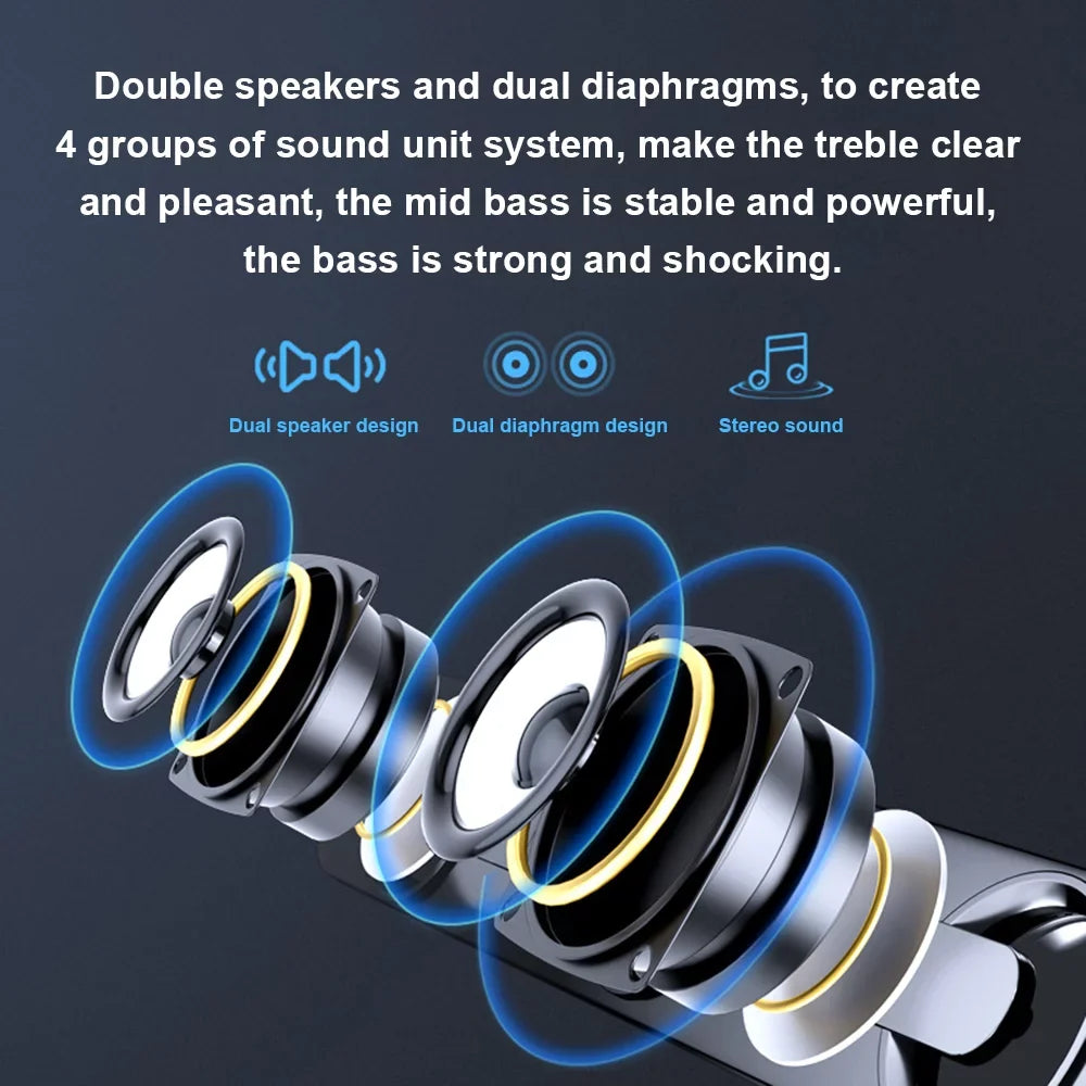 Home Bar Subwoofer Phone Stereo Audio MP3 Surround Computer PC Laptop Box Radirus Equipment for Audio Bass USB Speaker, Tablet Wired MP4, V-111 Sound grade Speaker, for Powerful Theater-Like