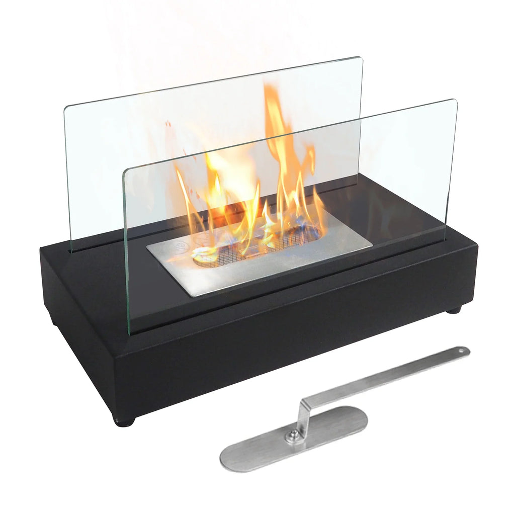 Ethanol exterior 13.98''L Tabletop with Metal x Bio Skypatio Fireplace x 8''H W 7.1'' Ventless Flame Guard