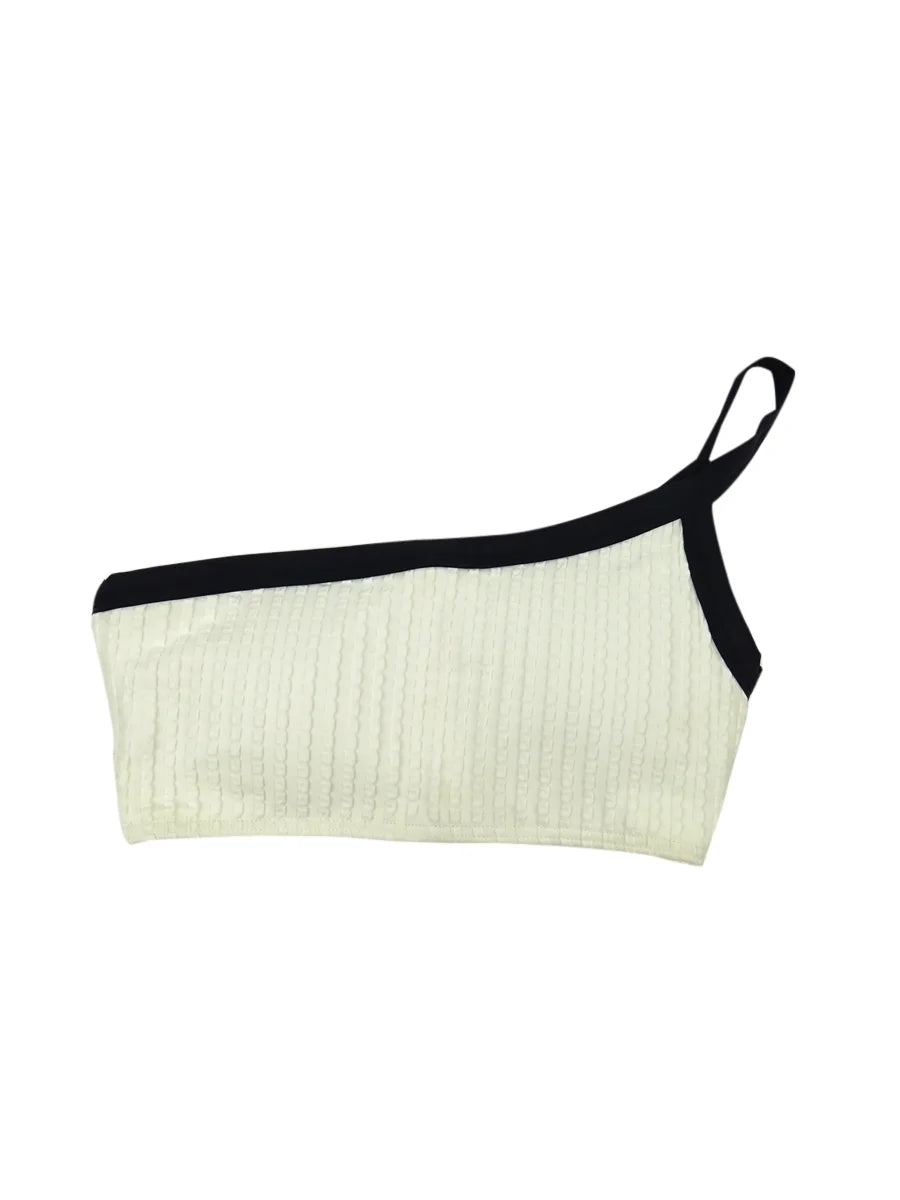 Swim Shoulder Bikini Top L Space Axel One Crop Womens