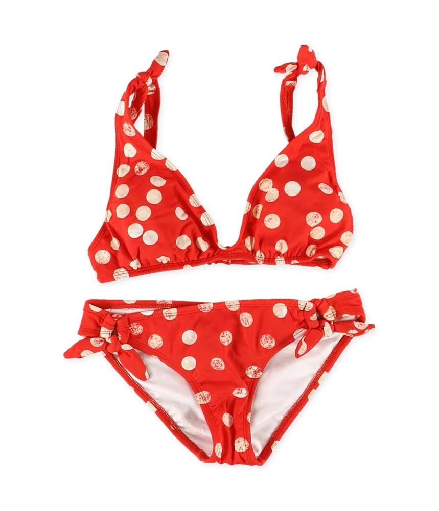 Sash Medium Piece Dot-Print Lab 2 Bikini Red, Womens Side Bikini,