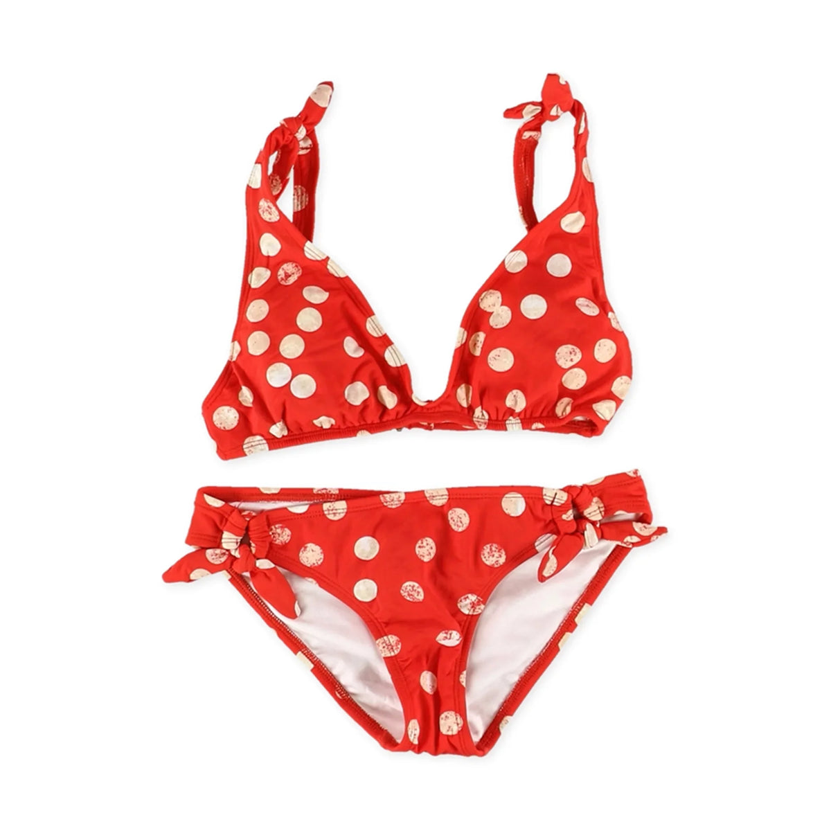 Sash Medium Piece Dot-Print Lab 2 Bikini Red, Womens Side Bikini,