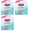 Aloe for Schick Count 8 Refill of Cartridges, Allergenic Hypo Women Sensitive Blade Quattro (Pack 3)