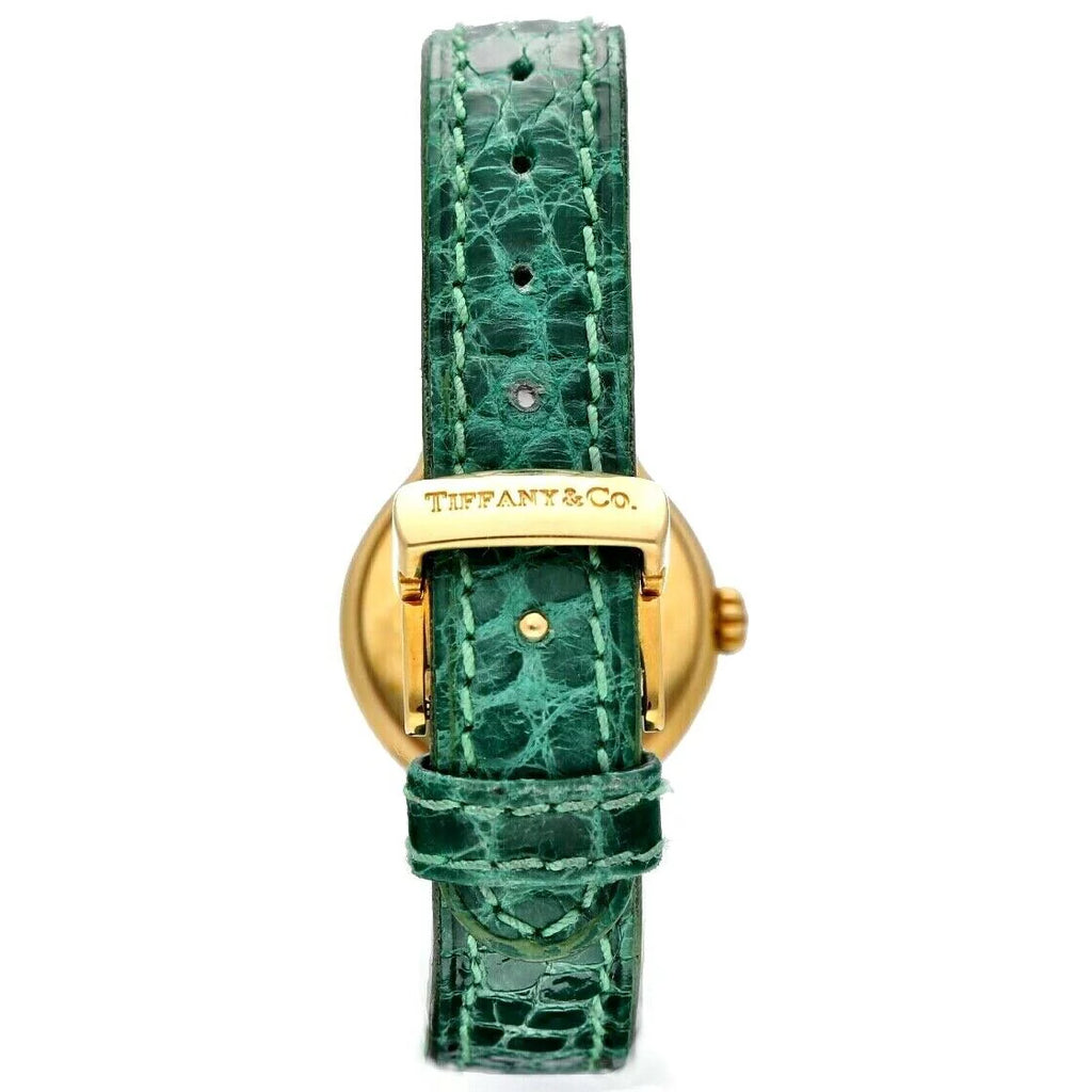 White Watch Leather Case Dial Tiffany&amp;Co Gold Yellow Ladies Tesoro L0130 18k