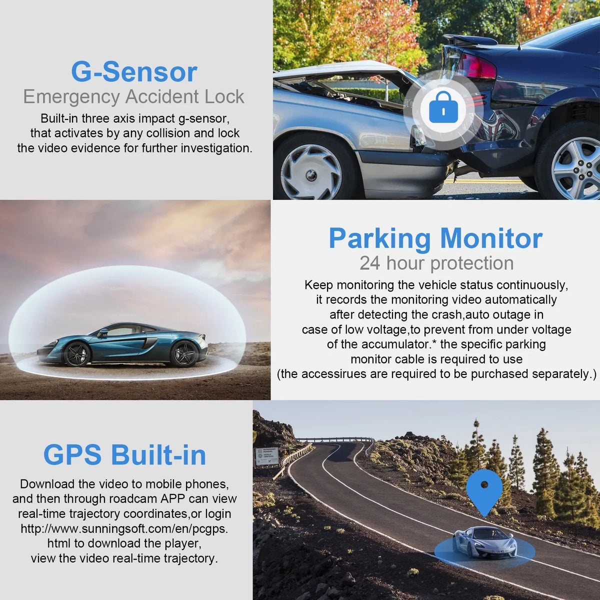 Wide Recorder Cam FHD with WiFi Recording, Camera, Monitor, and Loop Driving WDR, GPS Vision, Cam 170° Front Built-in & Car Night Angle Parking 4K with Dash for G-Sensor, 2160P Cars, Dash Rear
