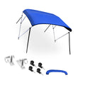 Steel 46"Hx61"-66"W Blue x Stainless Top Bimini Hinges Deck 3 Unique Bargains 6"L Bow 600D