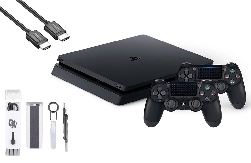 Black, 2215B With Cleaning Like 4 2 Gaming Controller Bundle AXTION New PlayStation HDMI Console Slim BOLT Kit 1TB Cable