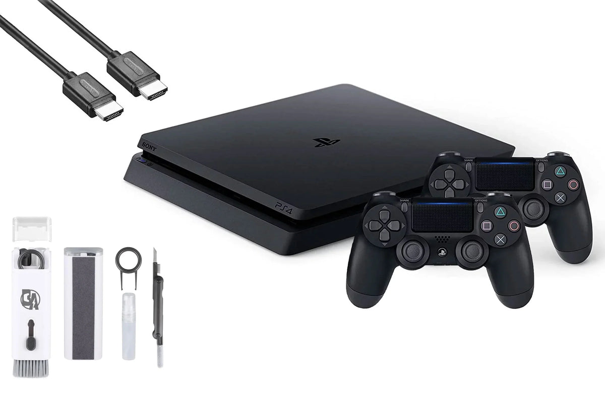 Black, 2215B With Cleaning Like 4 2 Gaming Controller Bundle AXTION New PlayStation HDMI Console Slim BOLT Kit 1TB Cable