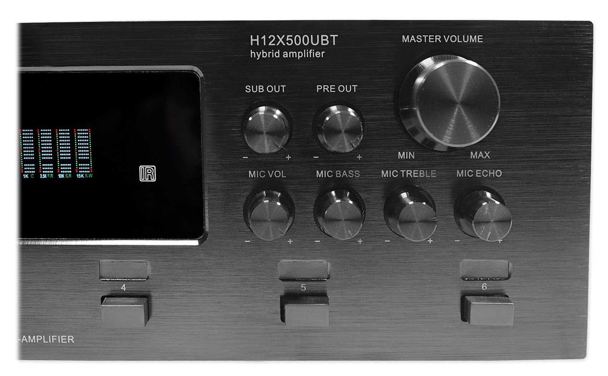 6) Black 6.5" Receiver+(12) Zone, 6000w Theater Speakers Ceiling Bluetooth Home
