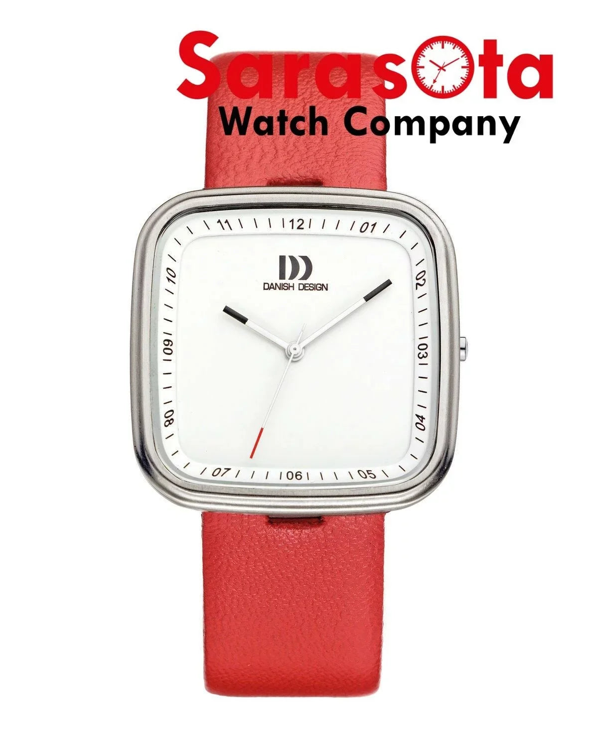 Red Danish White Women's Dial Quartz Design Steel Watch Leather IV24Q1003