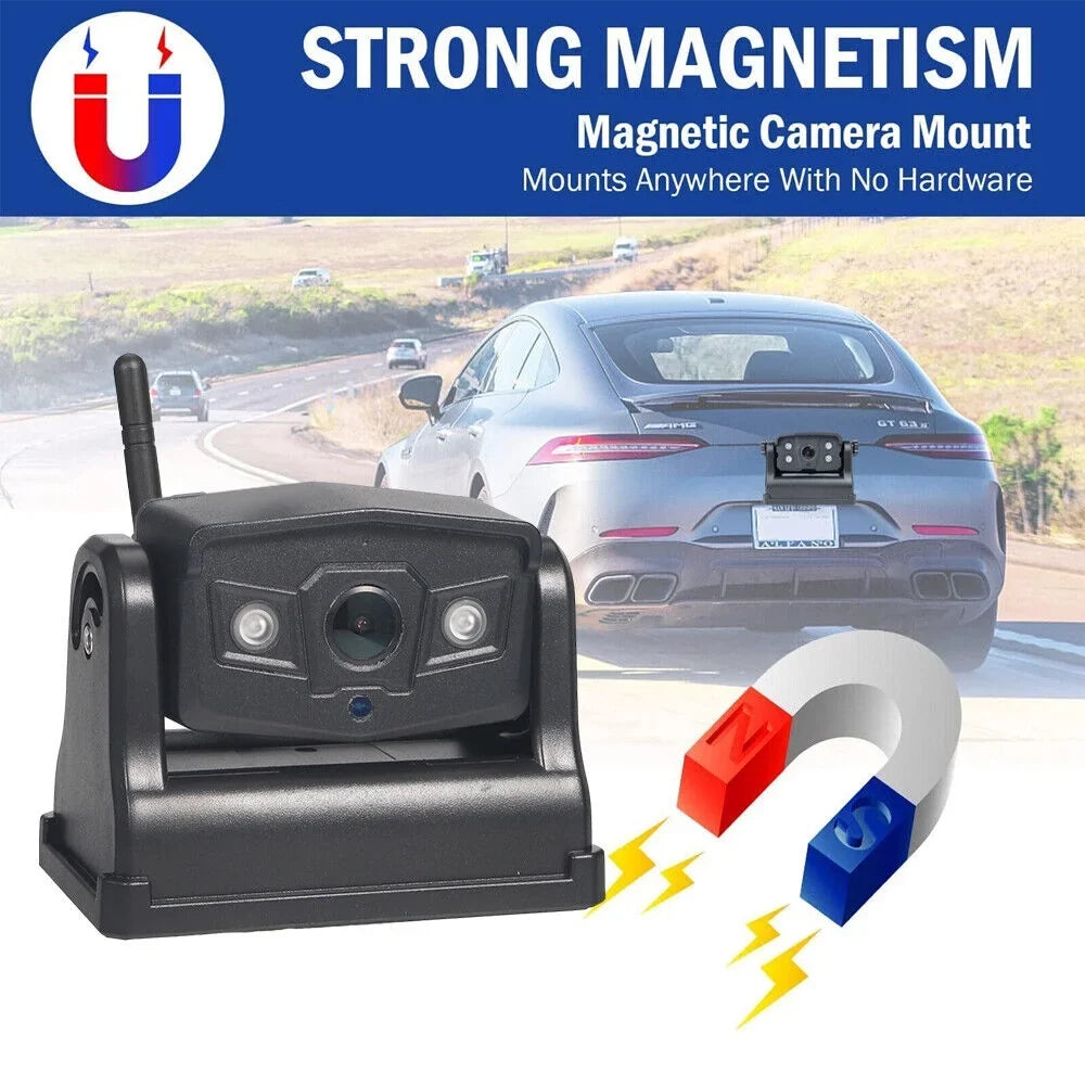 Battery High-Capacity Magnetic Backup WiFi Wireless, Front/Rear View 9600mAh Camera, JahyShow