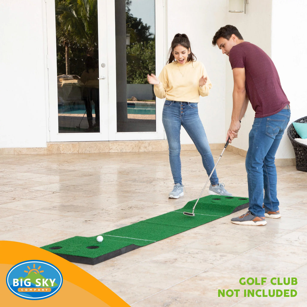 Big Lawn Sky Game Putting Mat Green Golf and Hitting