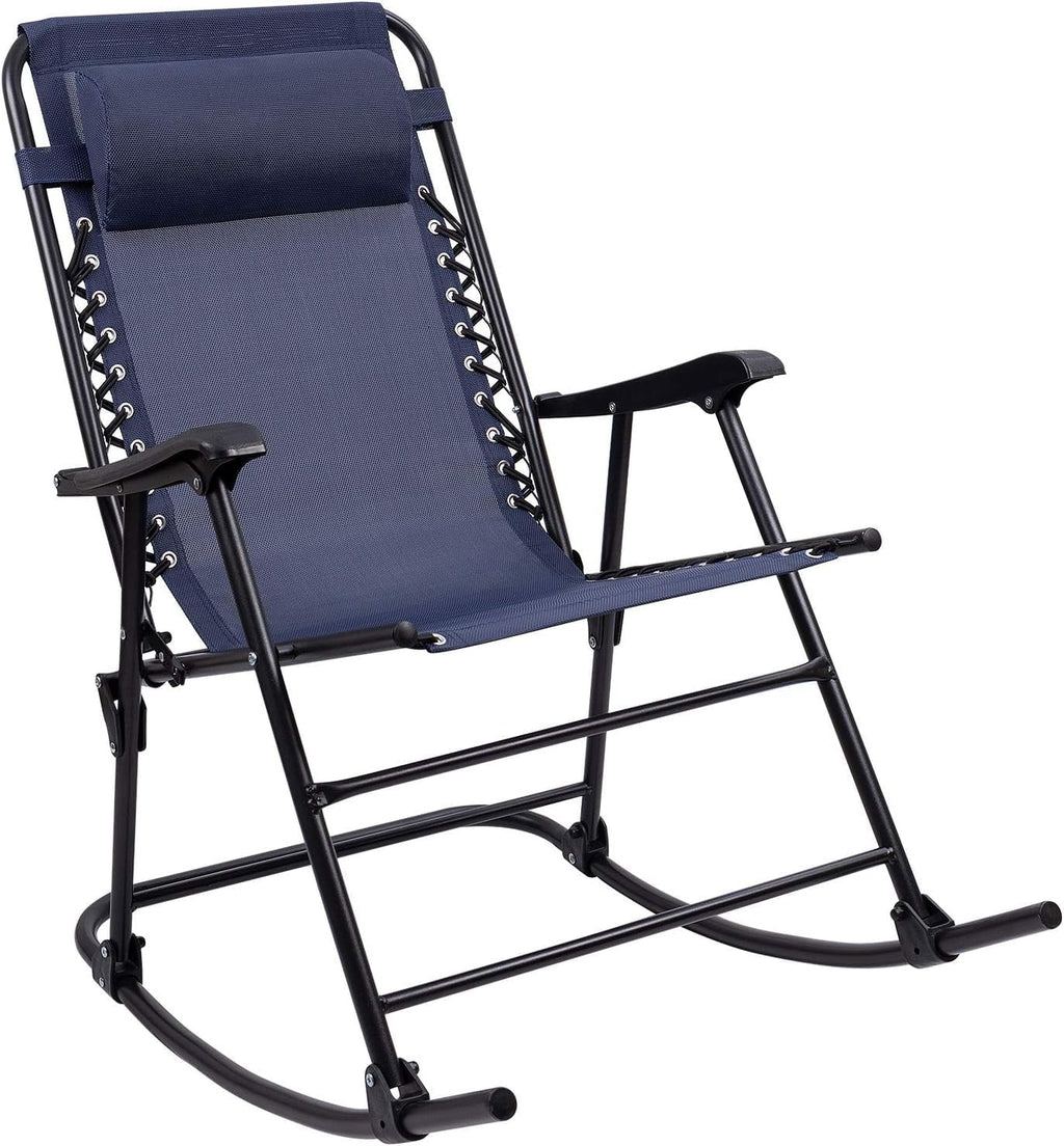 Lounge Patio Fishing Recliner For Chair Beach Rocking Camping Poolside(Blue) exterior Chair Folding Headrest Portable Wide With