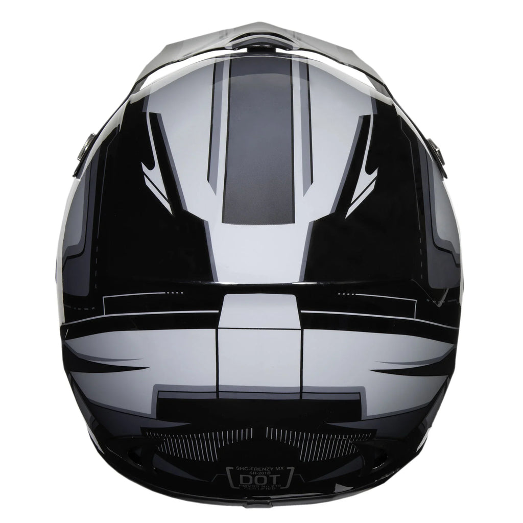 DOT MX Adult Black-Grey, XL Approved, FRENZY Helmet,