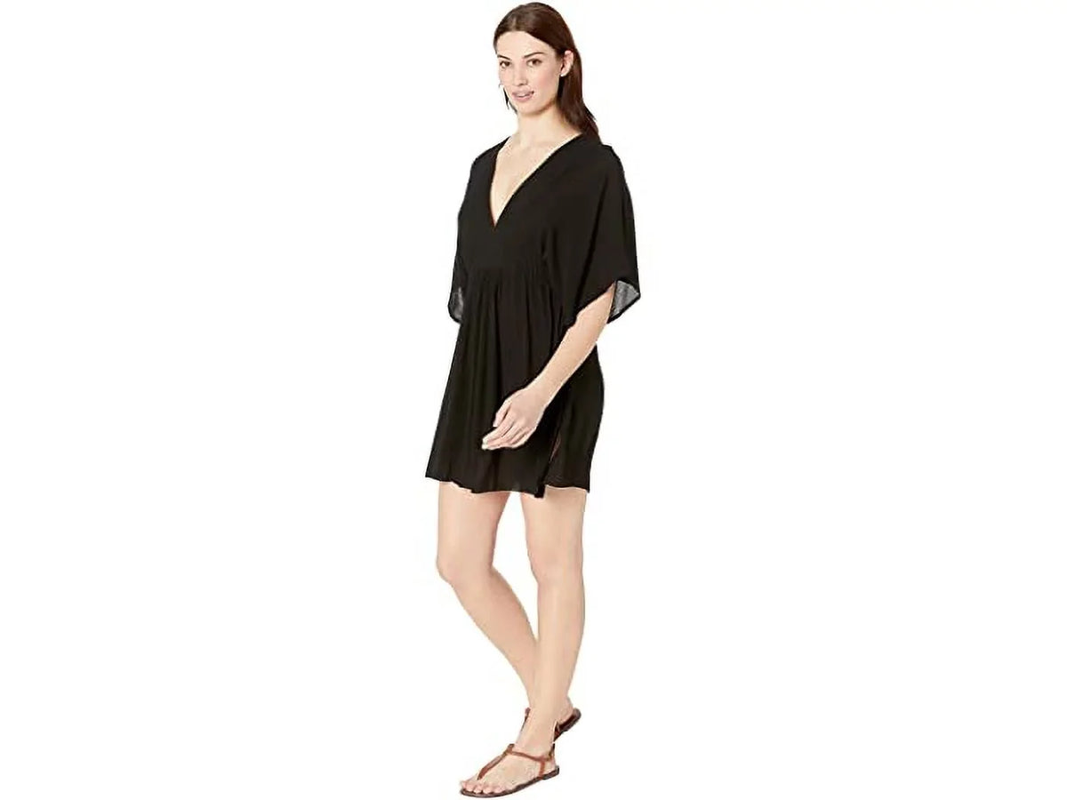 X-Small, Ralph 6 Lauren Cover-up Crinkle UK outfit, Rayon Tunic US BLACK