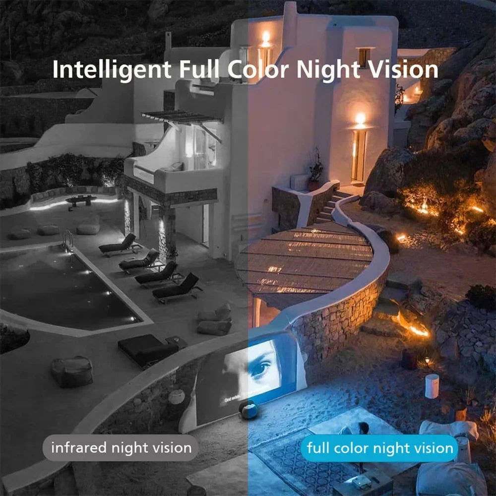 Camera 4MP Cameras with Wifi Pan/Tilt and exterior, Multi-Platform 2-Way Full Night LISUEYNE for Color Security Surveillance 2.4G Siren, Vision, Audio, Motion Wireless Detection