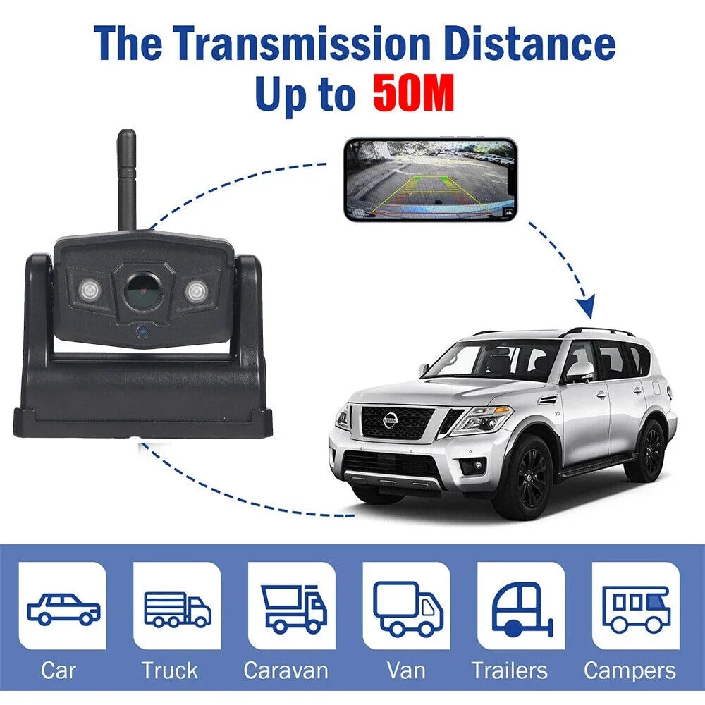 Battery High-Capacity Magnetic Backup WiFi Wireless, Front/Rear View 9600mAh Camera, JahyShow