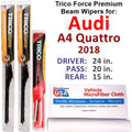 Quattro (Set 2018 Beam Audi Wiper A4 of 3) w/Rear Wipers Performance