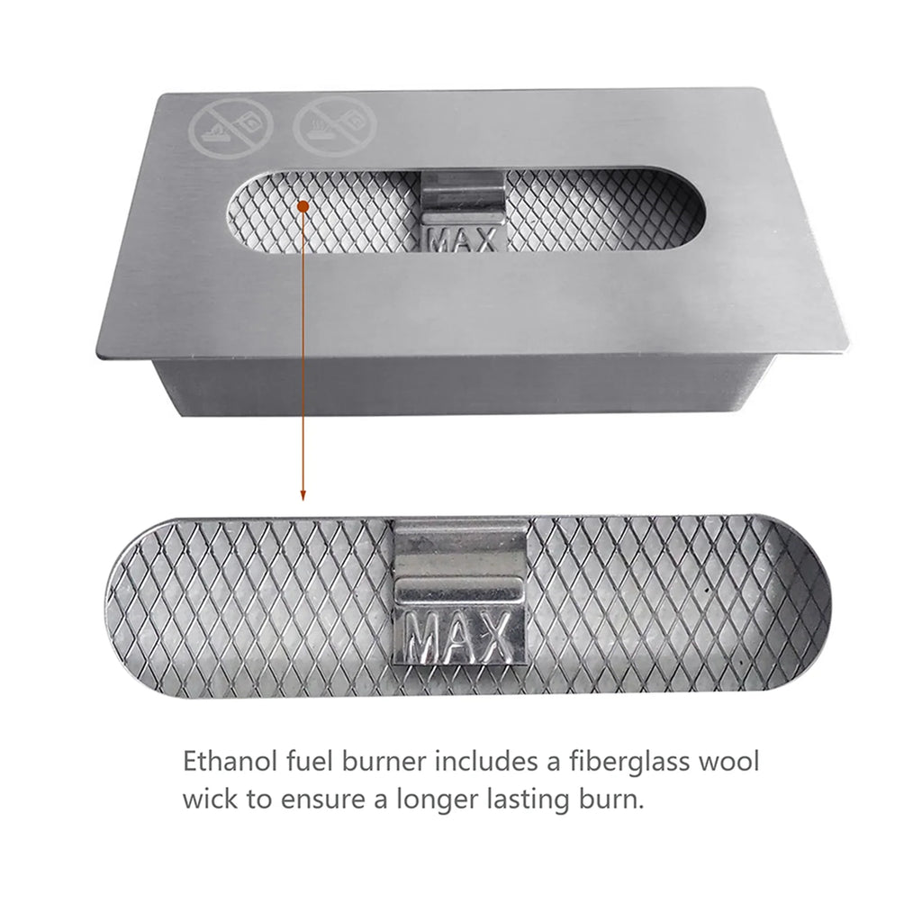 Ethanol exterior 13.98''L Tabletop with Metal x Bio Skypatio Fireplace x 8''H W 7.1'' Ventless Flame Guard