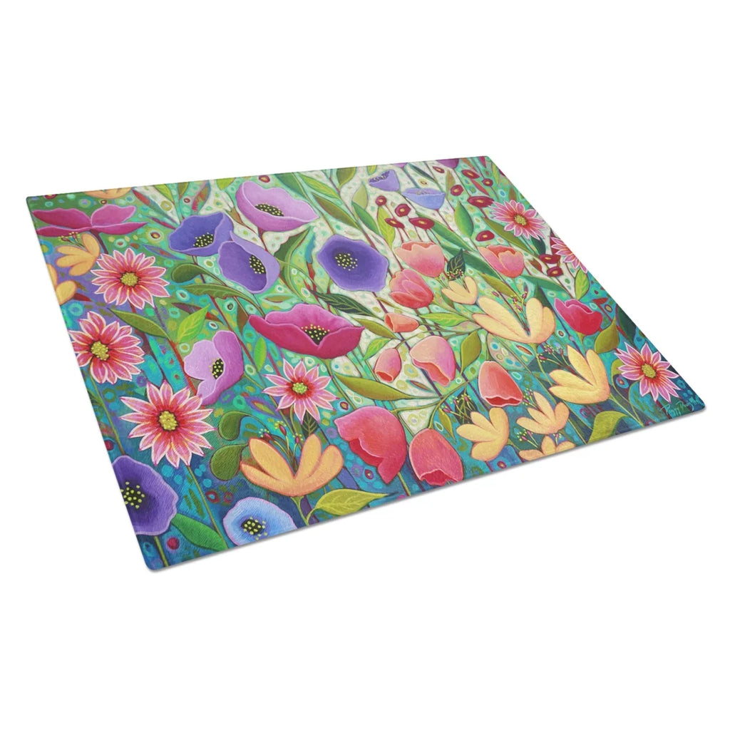 multicolor Flowers Garden Treasures Carolines 12H Glass Cutting Large, x Board Enchanted 16W, PPD3013LCB