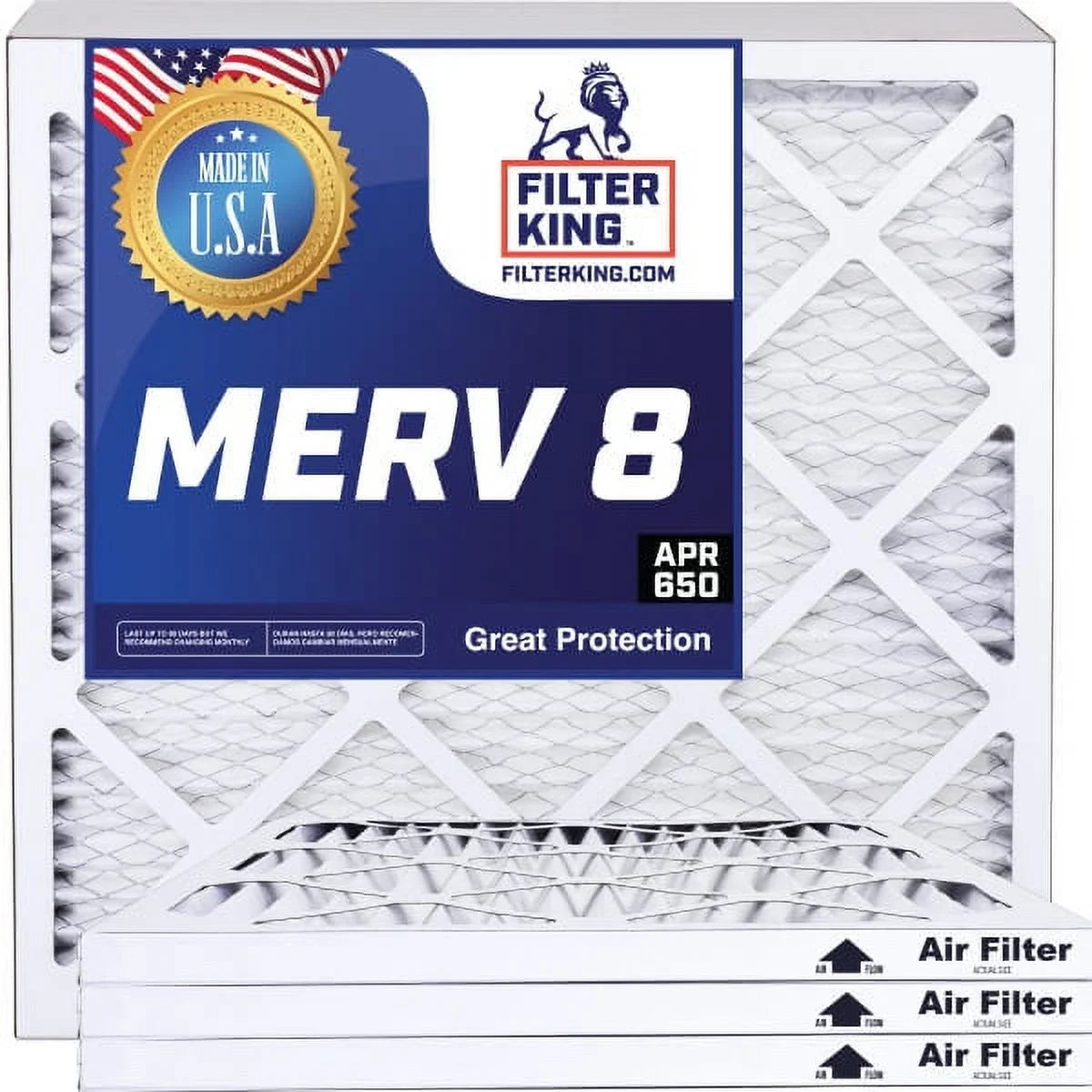| dimension: Filter 7.5 | Filter Air 7.5x60.5x1a A/C x Pleated 8 | Furnace .75" Actual 4-PACK Filters MERV x MADE 60.5 IN HVAC | King USA