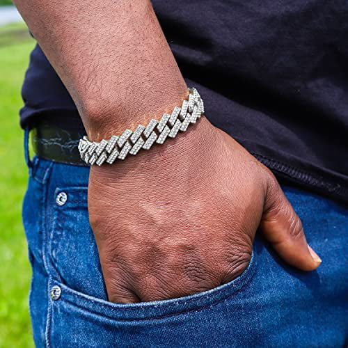 Iced Blast Combo Colourful Iced Color Out Mens Blinged with Out on Watch SLV) or Rainbow Flame Bracelets Single Out Sets Collection Set. Charles (ST10380-ZZ Raymond