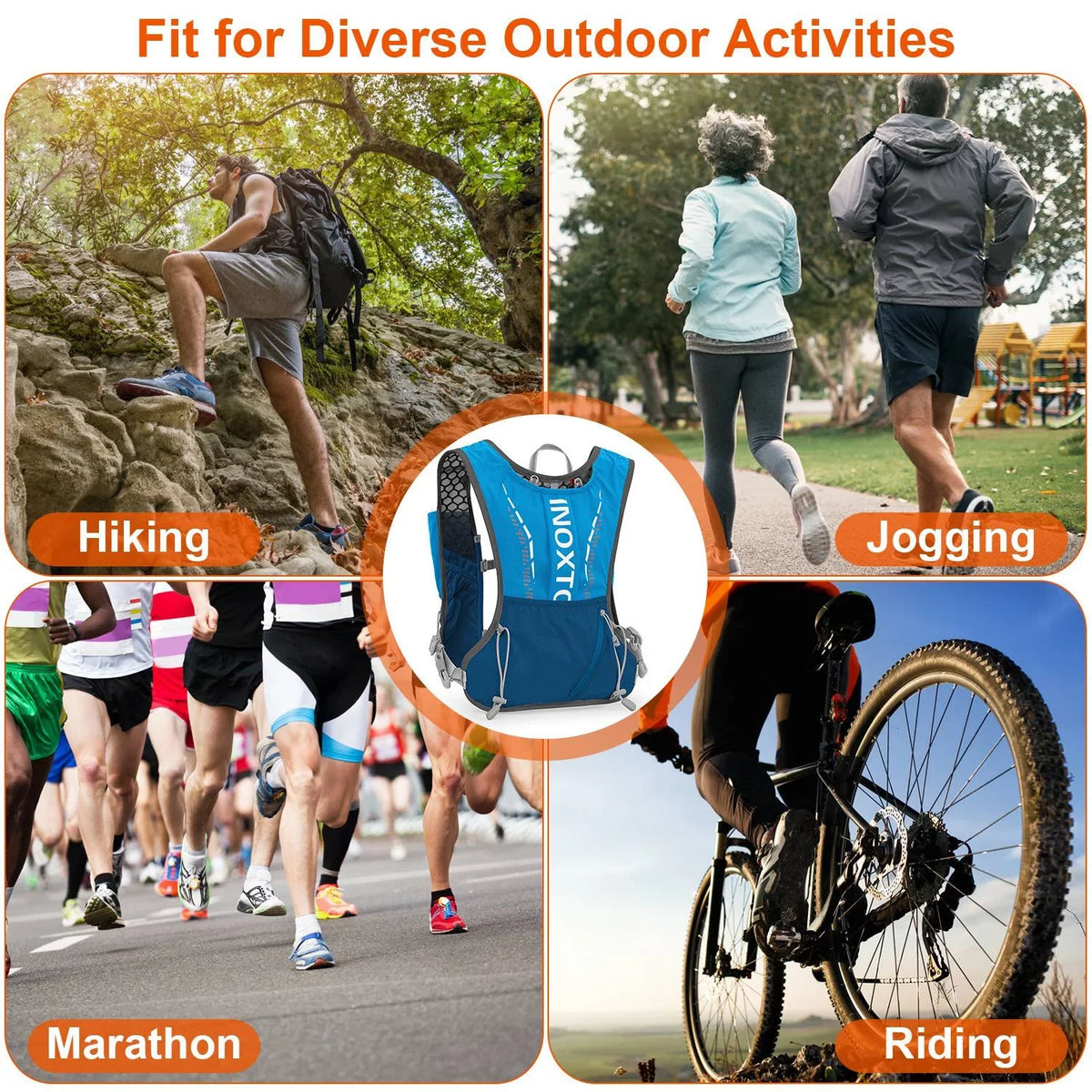 Marathon liquid Hydration Cycling Pack liquid Bag Runing Running Race Vest Grey Hiking Running Backpack, Hydration Trail iMounTEK Vest 2.4L Bladder for with