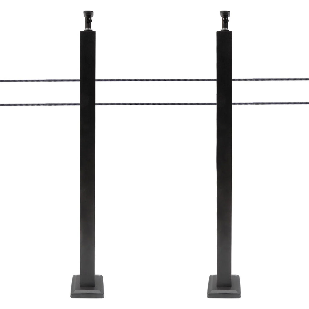 Fence Cable Post Deck Level Two Level Pre-Drilled Steel Cable Railing System Post Sides 36''x2''x2'' Wood Stainless for Railing Concrete Square