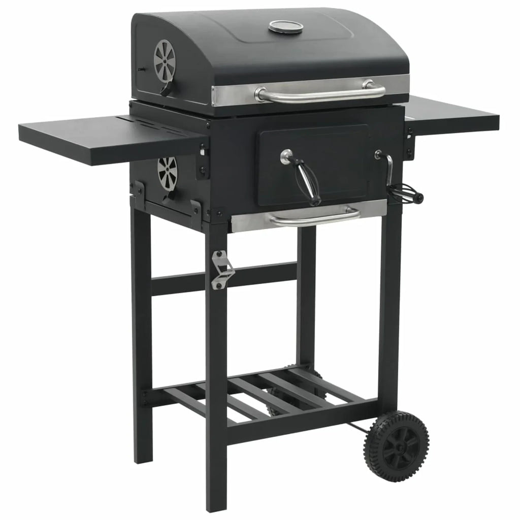 Black Grill Shelf BBQ Bottom with Charcoal-Fueled