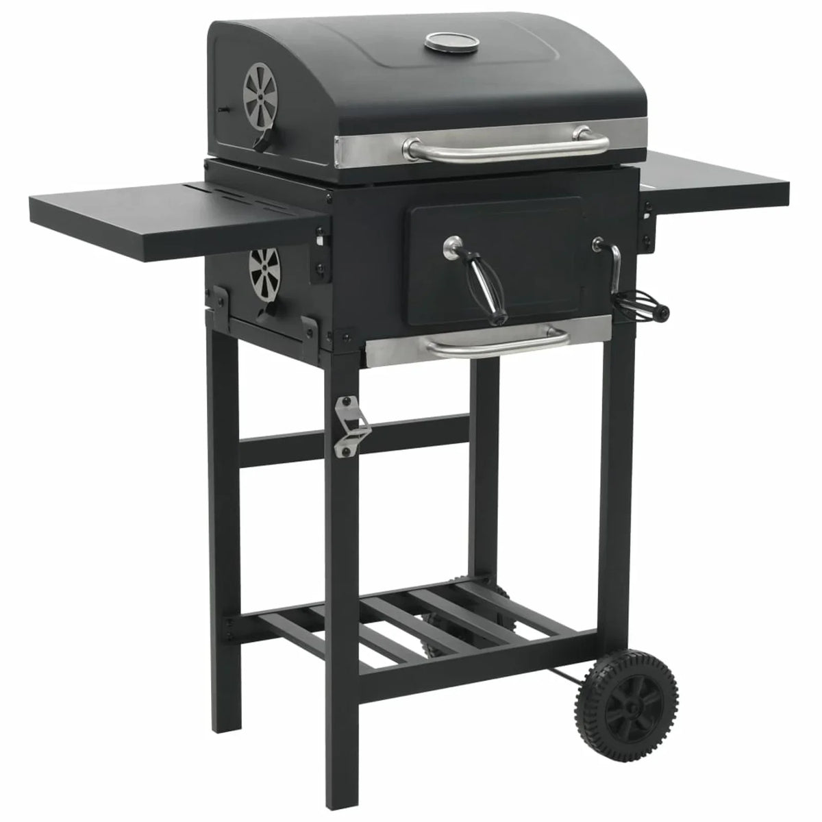 Black Grill Shelf BBQ Bottom with Charcoal-Fueled