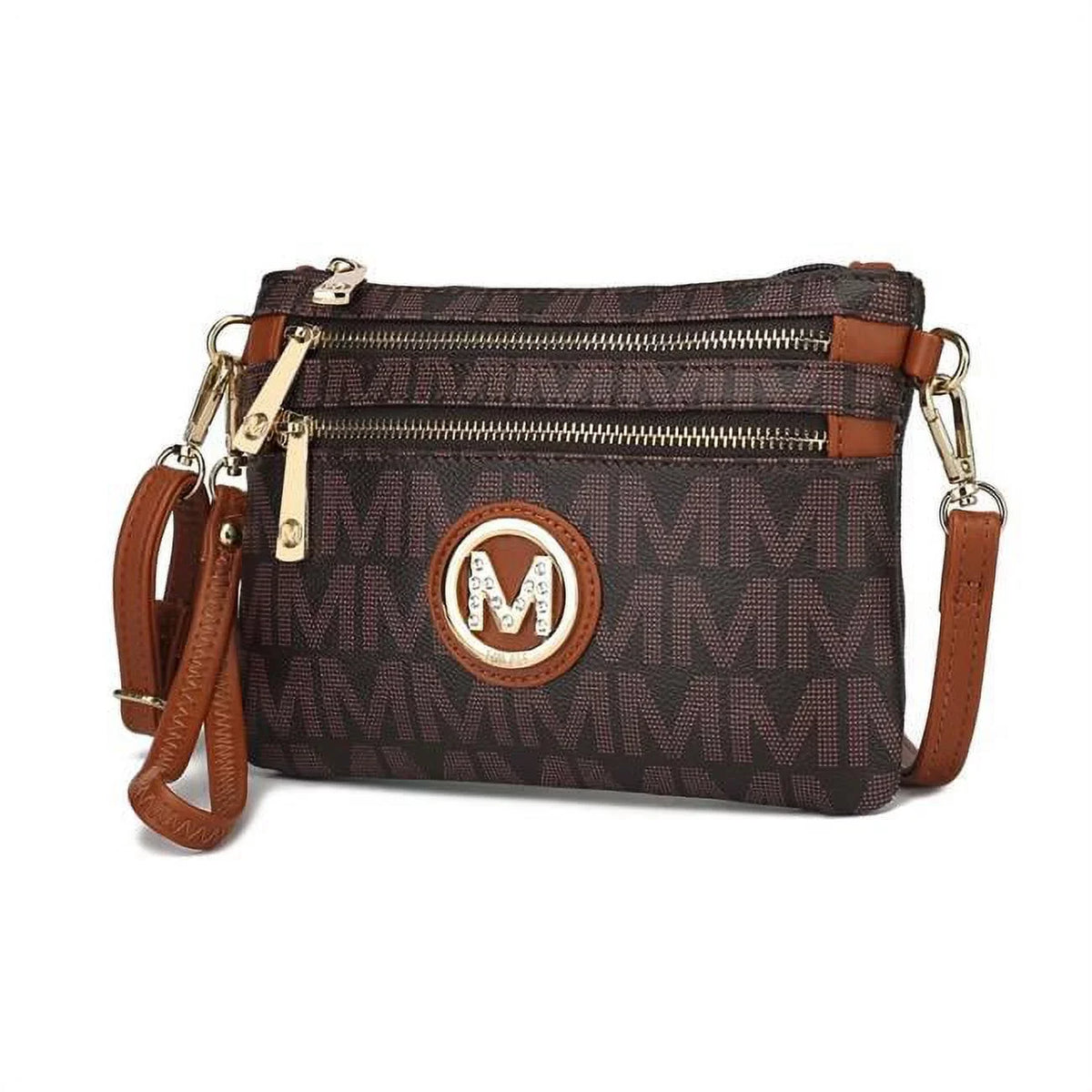 K Collection MKF Mia Signature M Bag, Geneve Crossbody Brown by