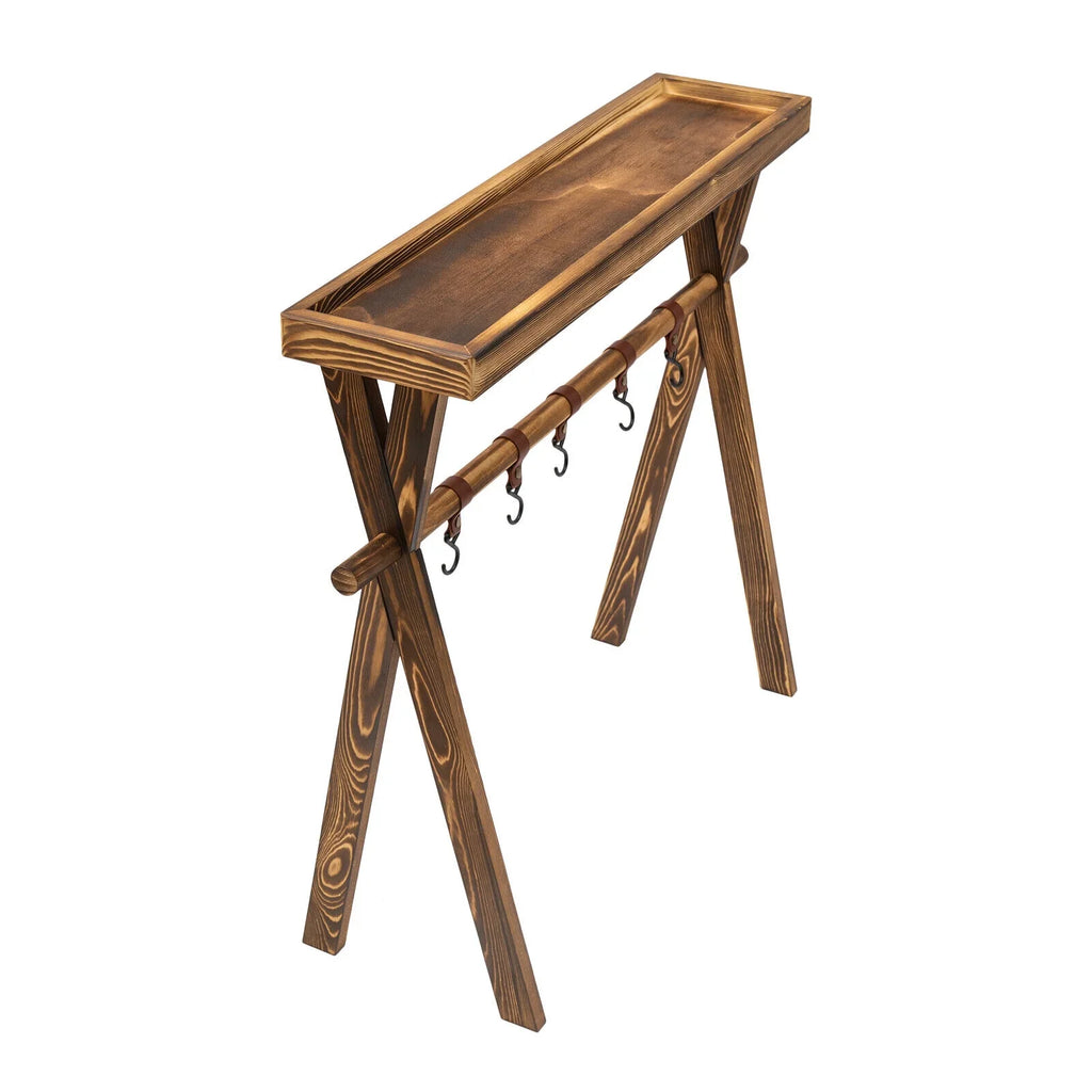 Rack Table exterior Miumaeov Picnic, Picnic Shelf Rack Wooden Portable Grill BBQ Camping, Storage for