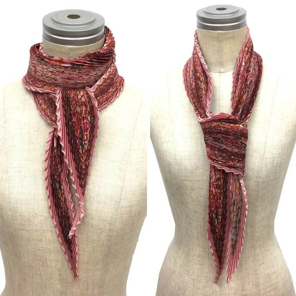 New) Hunting Carre Pre-Owned Scarf aq5273 Indian Hermes 90 Silk EN HERMES 100% Pink INDE CHASSE Women's (Like Pleated
