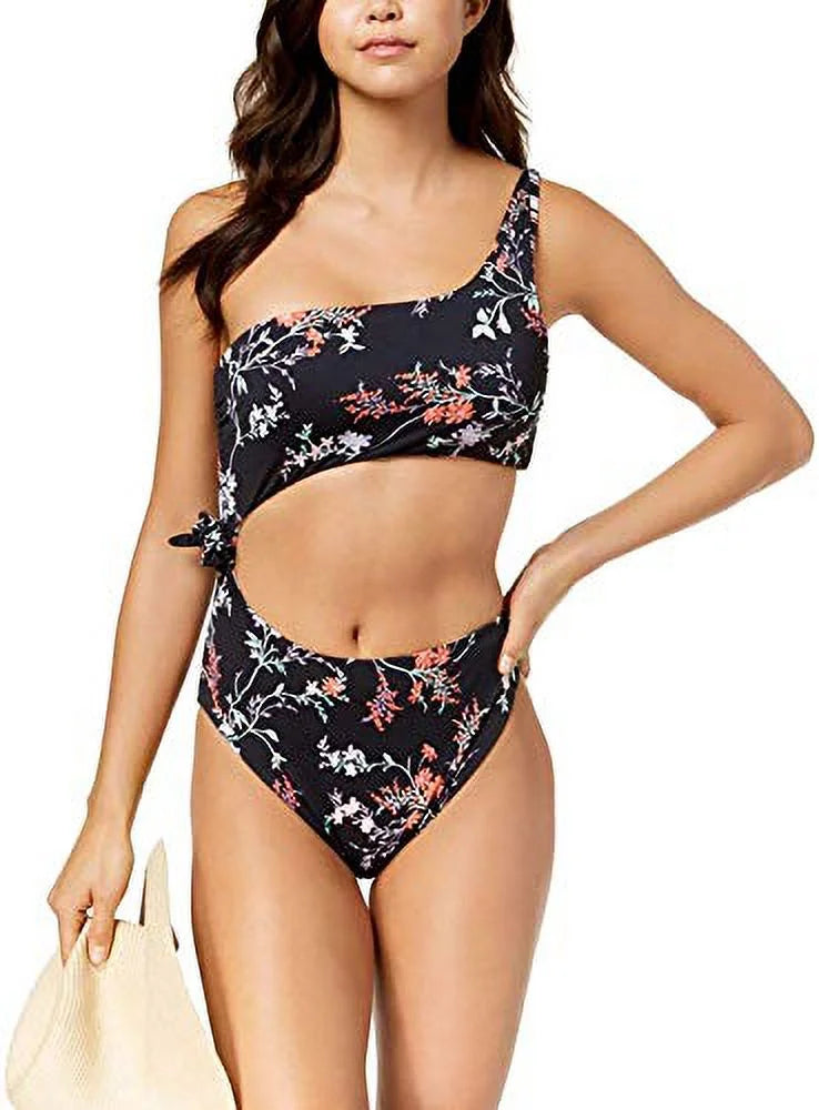 Swimsuit Bar Cutout One-Piece Iii Multi One-Shoulder Reversible Black XL