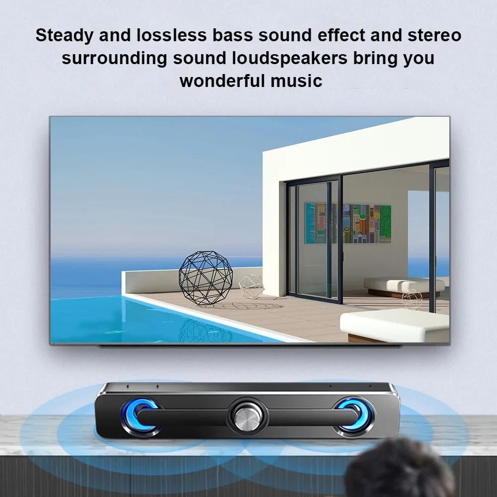 Home Bar Subwoofer Phone Stereo Audio MP3 Surround Computer PC Laptop Box Radirus Equipment for Audio Bass USB Speaker, Tablet Wired MP4, V-111 Sound grade Speaker, for Powerful Theater-Like