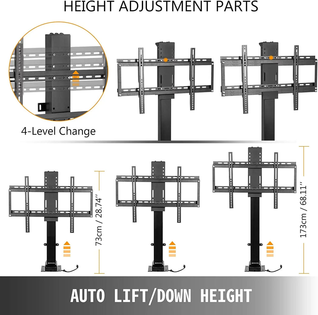 Motor Height for TVs ~ 32” BENTISM Adjustable TV Controller Lift 70” New Remote w/