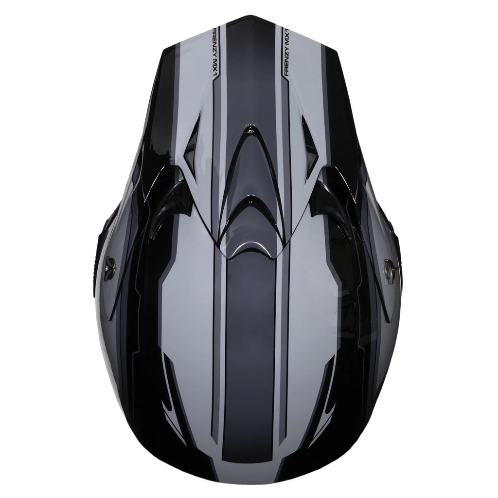 DOT MX Adult Black-Grey, XL Approved, FRENZY Helmet,