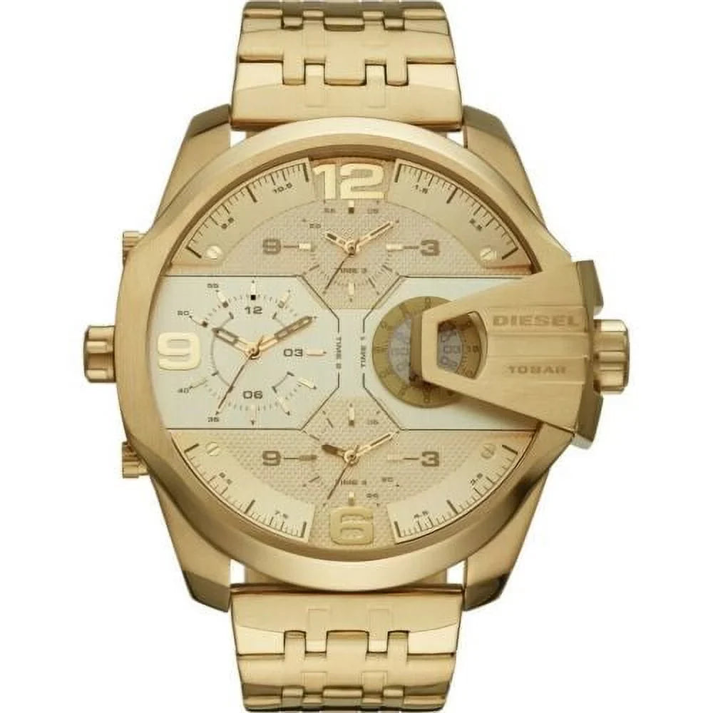 UBER GOLD WATCH MULTI CHIEF STAINLESS TONE DIESEL MEN'S DZ7447 TIME