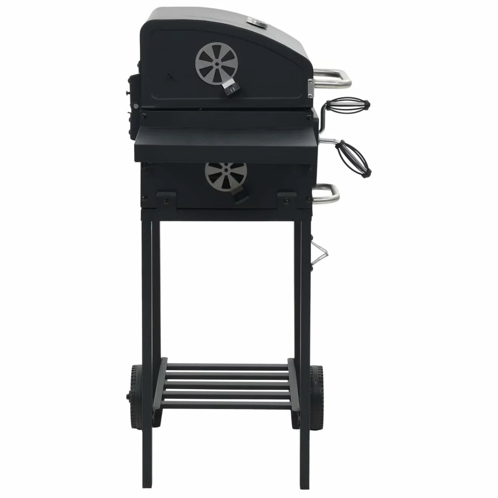Black Grill Shelf BBQ Bottom with Charcoal-Fueled