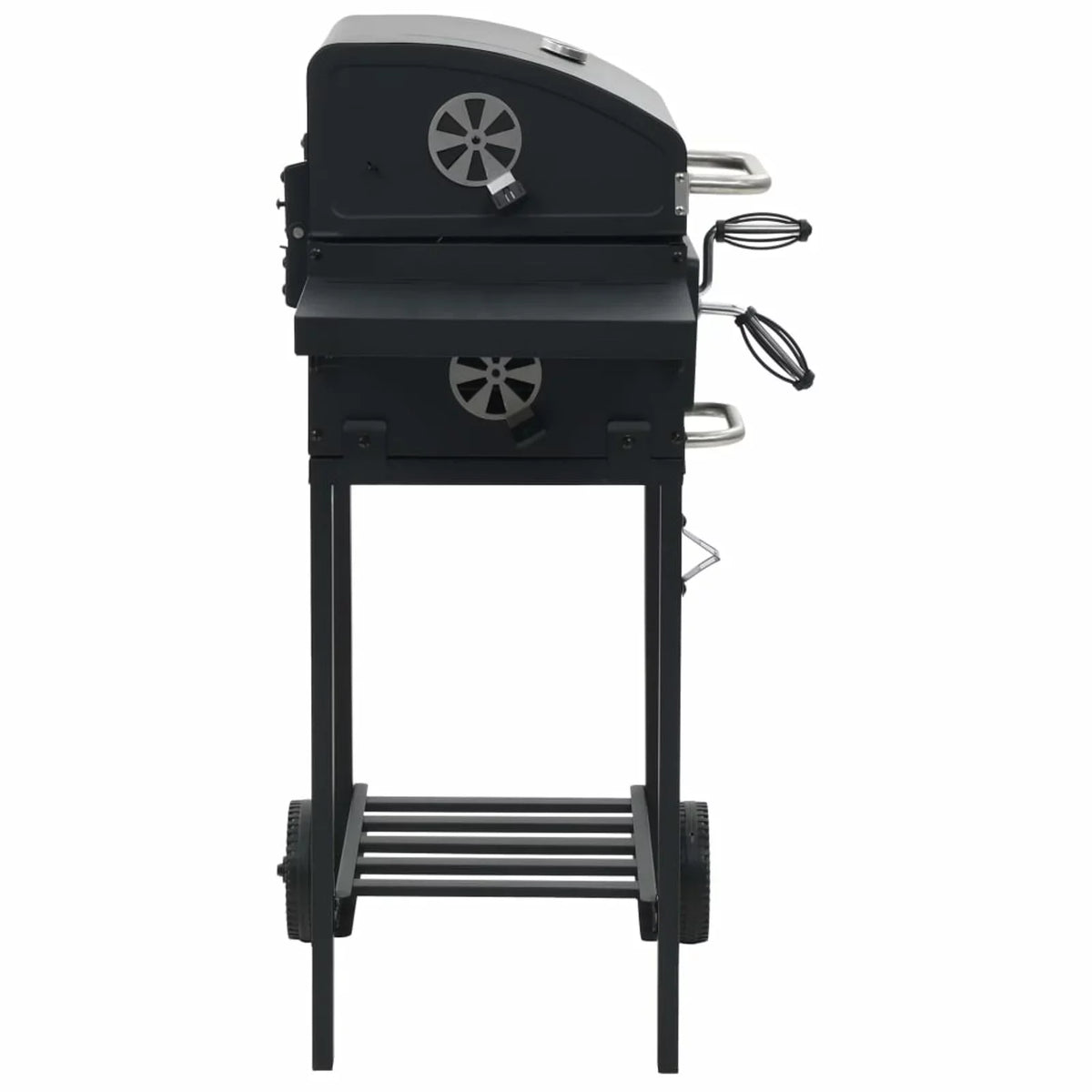 Black Grill Shelf BBQ Bottom with Charcoal-Fueled