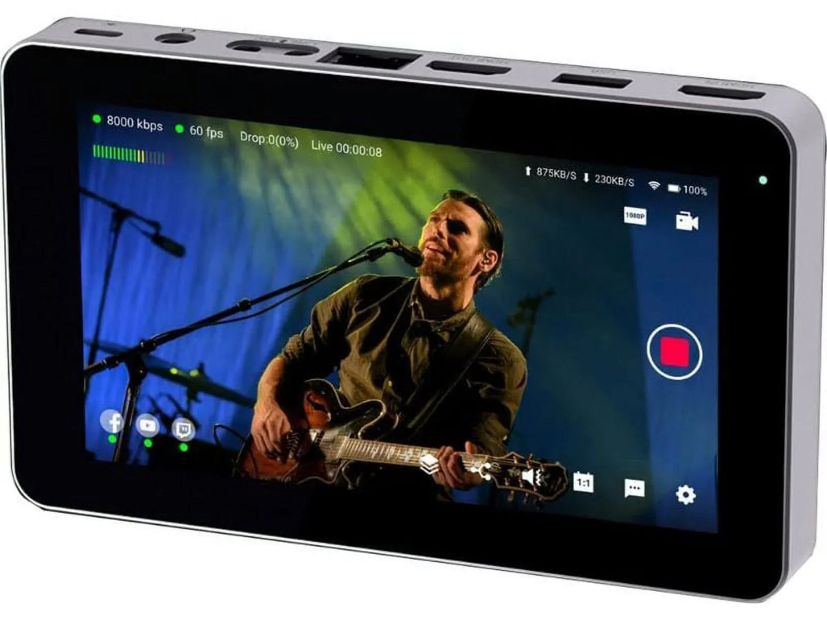 Ultra-Portable All-in-One Streaming Memory HDMI YOLOLIV Smart YOLOBOXMINI Bundle Mini YoloBox Pearstone with 128GB Extreme Live PRO Card and 6' Cable Encoder/Monitor