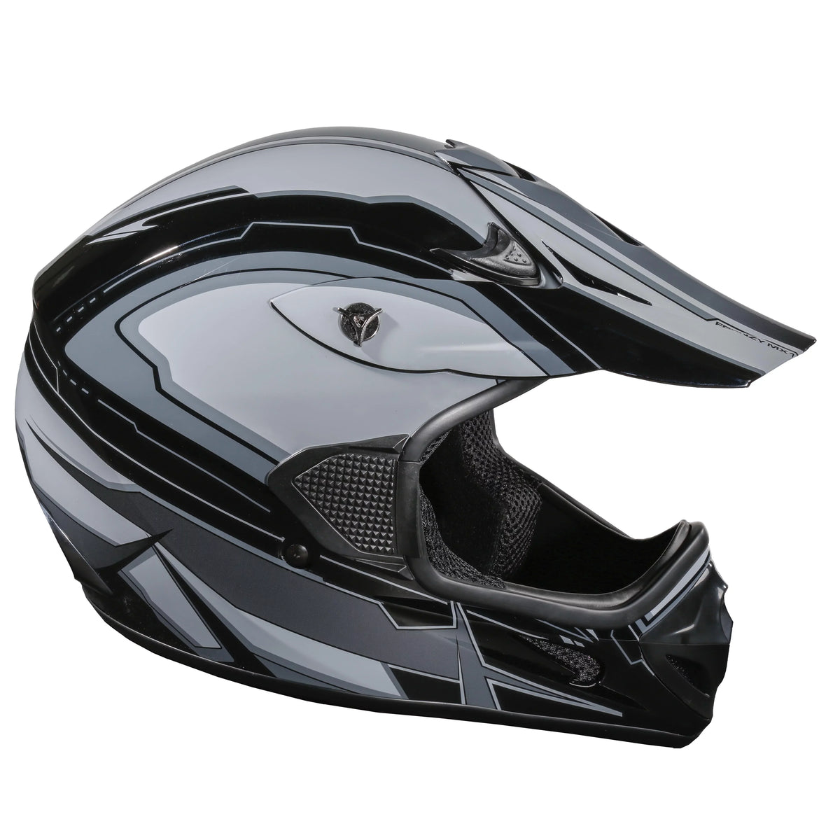 DOT MX Adult Black-Grey, XL Approved, FRENZY Helmet,