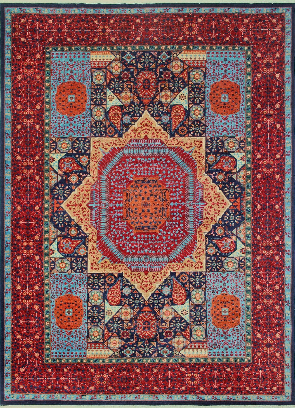 x Aria 13'9" Rug, Blue/Red 9'10" Marwin