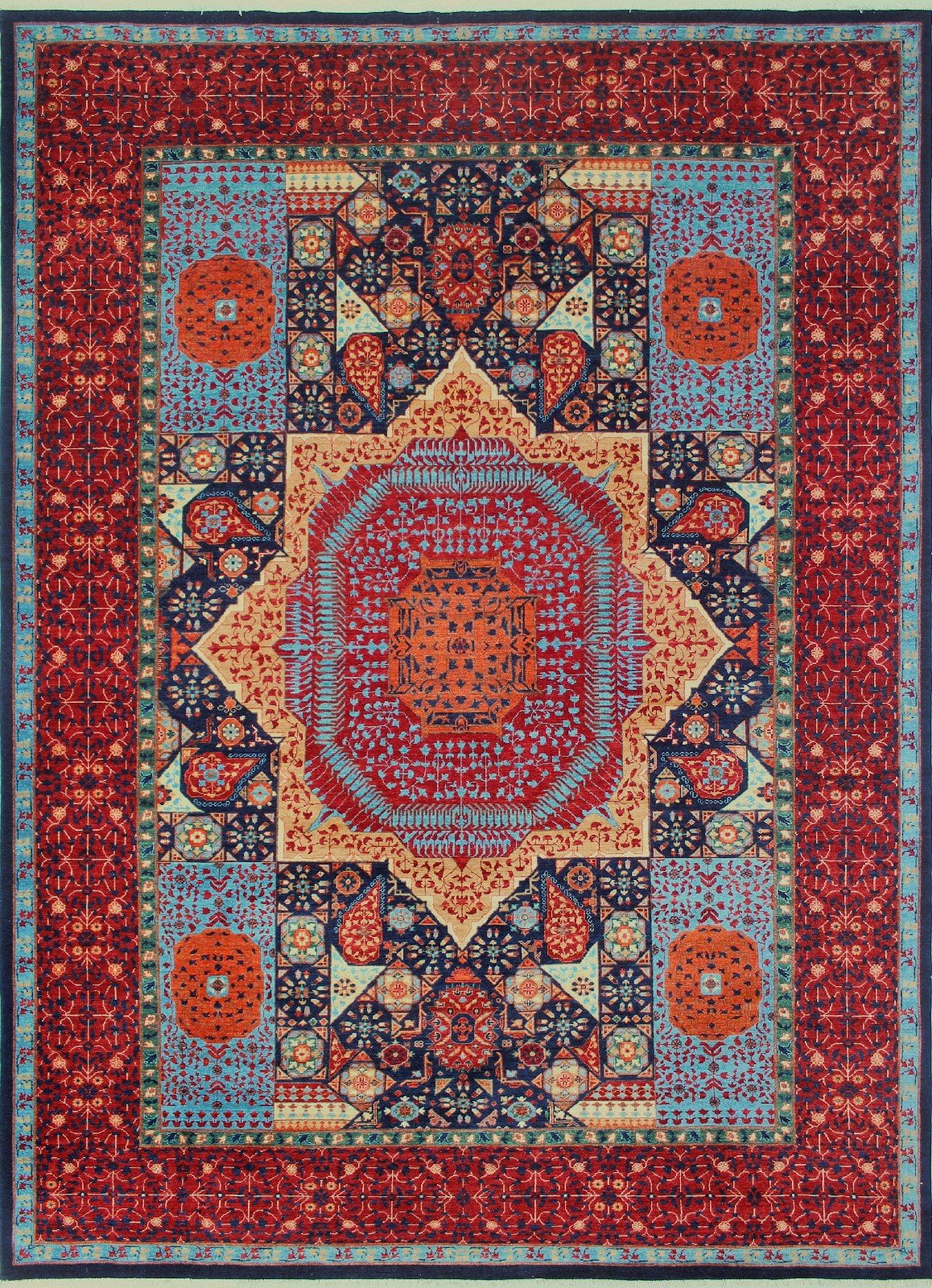 x Aria 13'9" Rug, Blue/Red 9'10" Marwin