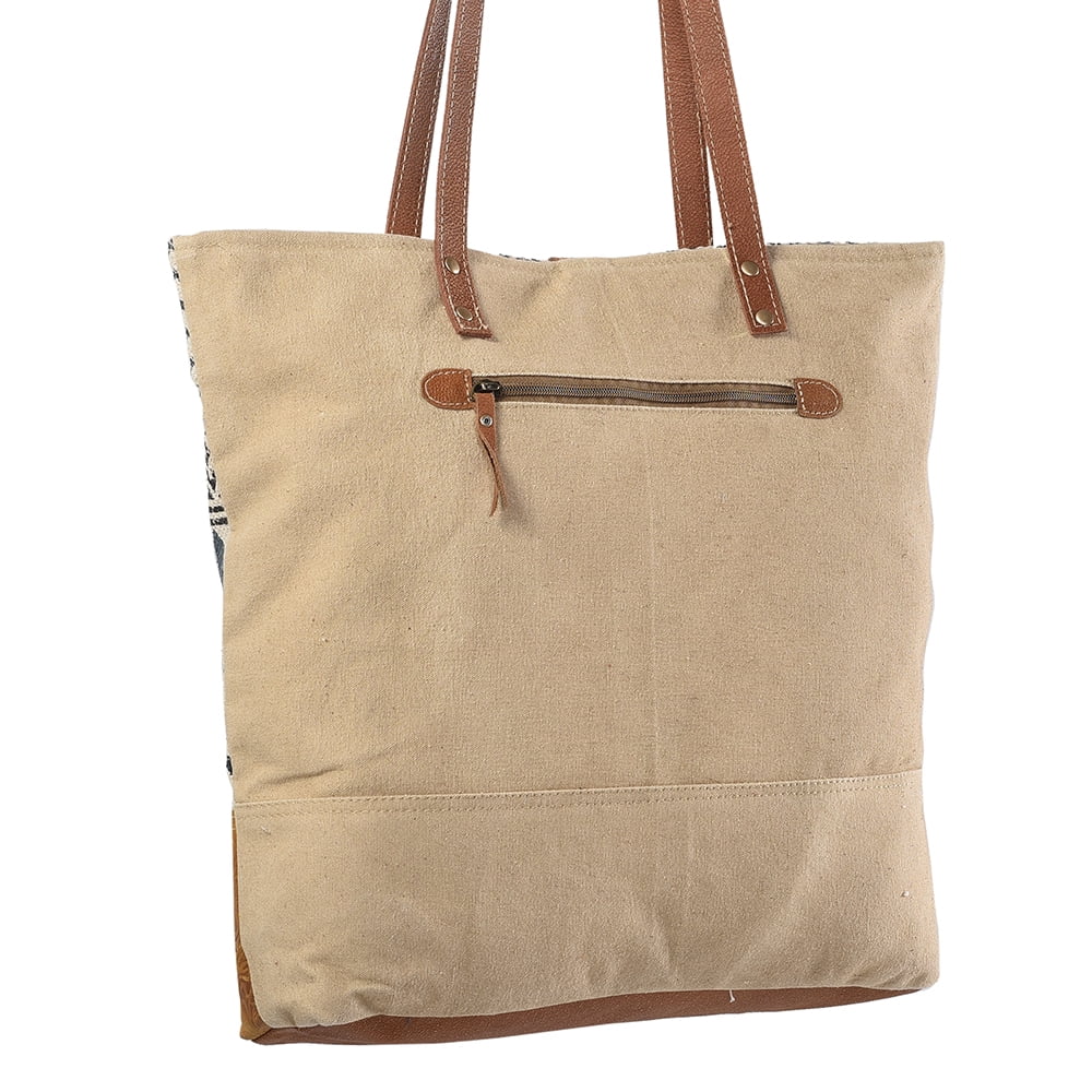 Upcycled Canvas Upcycled OHLAY TOTE western Embossed bag handbag purse KB239 Wool Leather women Genuine KB