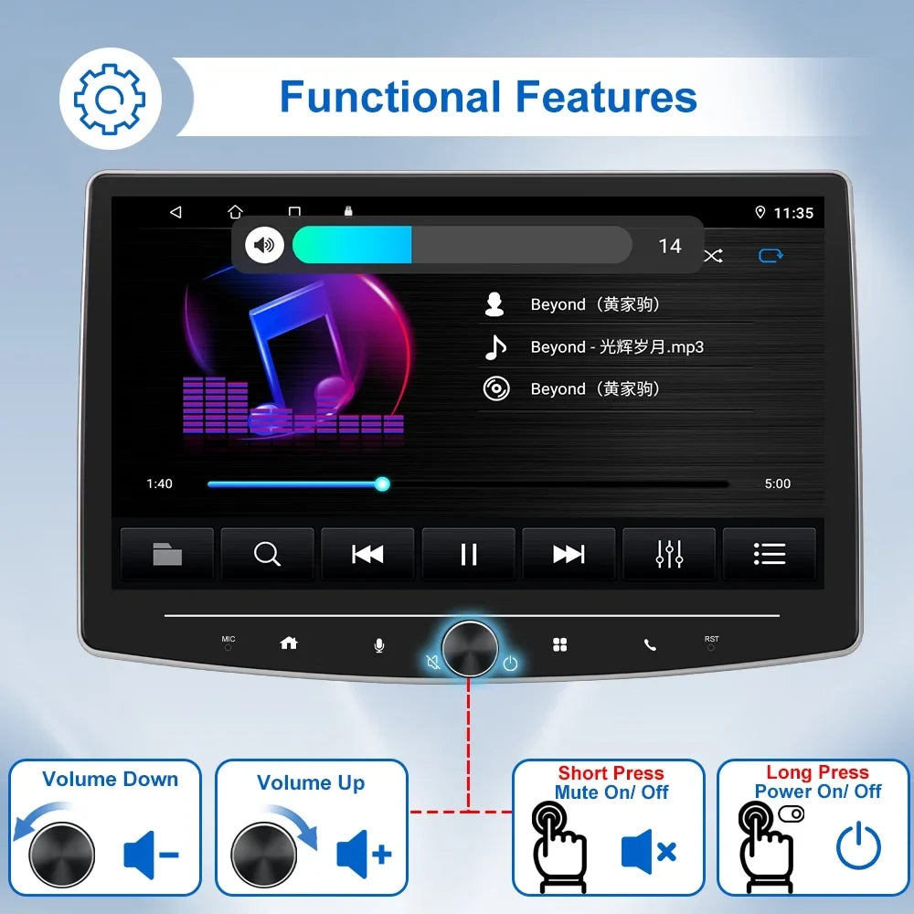 including FM Carplay Auto Touch Player Camera Inch Car Bluetooth Receiver with Stereo Reversing Multimedia AHD USB Din Link Single 10 Radio Mirror 1 HD USB Audio Screen Android